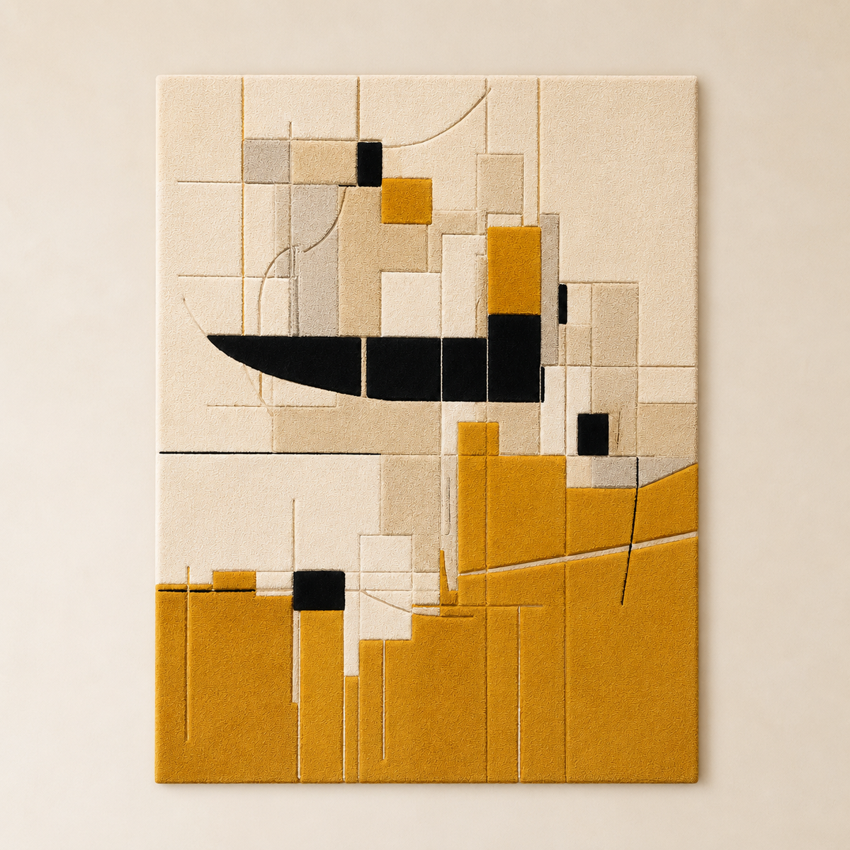 Mustard Composition II · HE-0128 unframed artwork