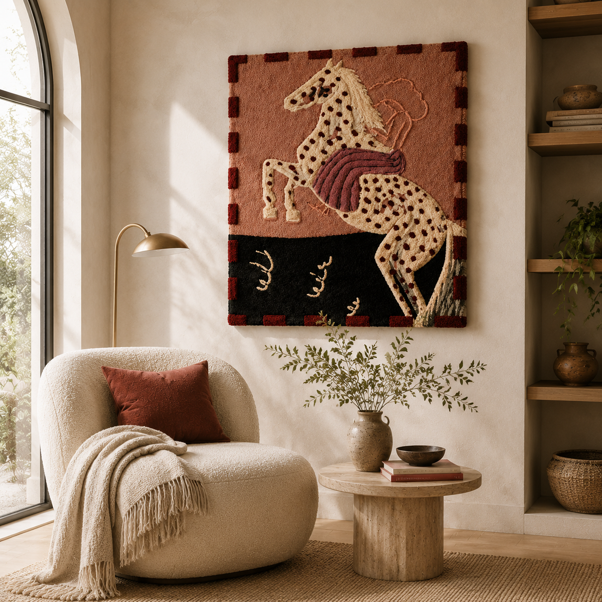 Folk Horse Rearing · HE-0218 unframed artwork