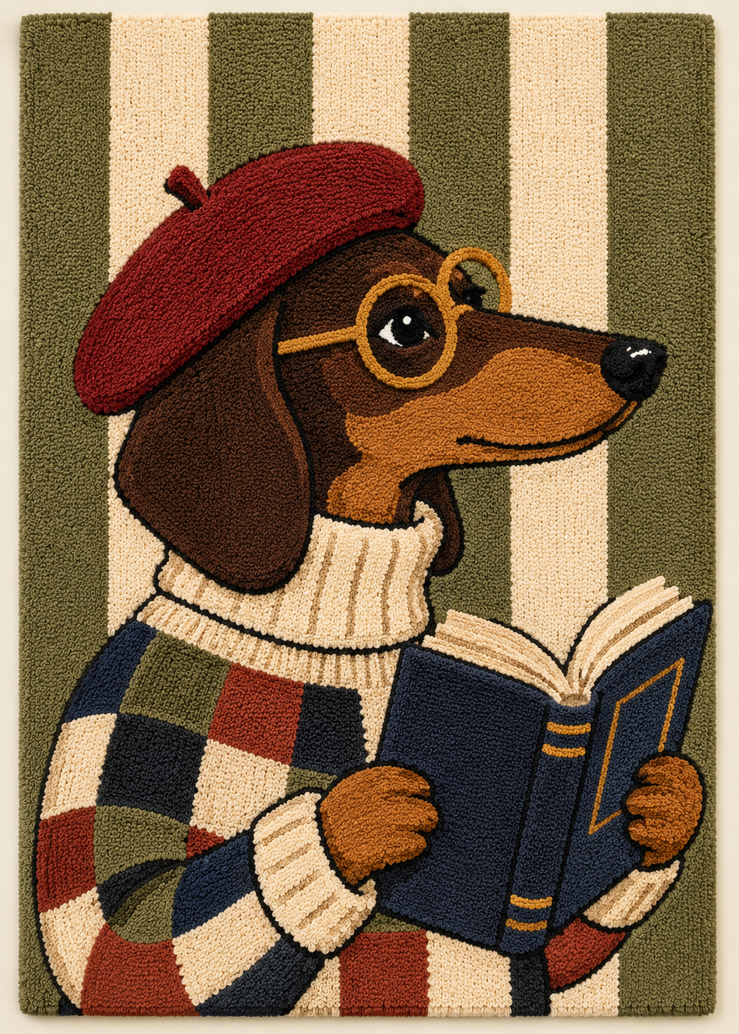 Scholarly Dachshund unframed artwork