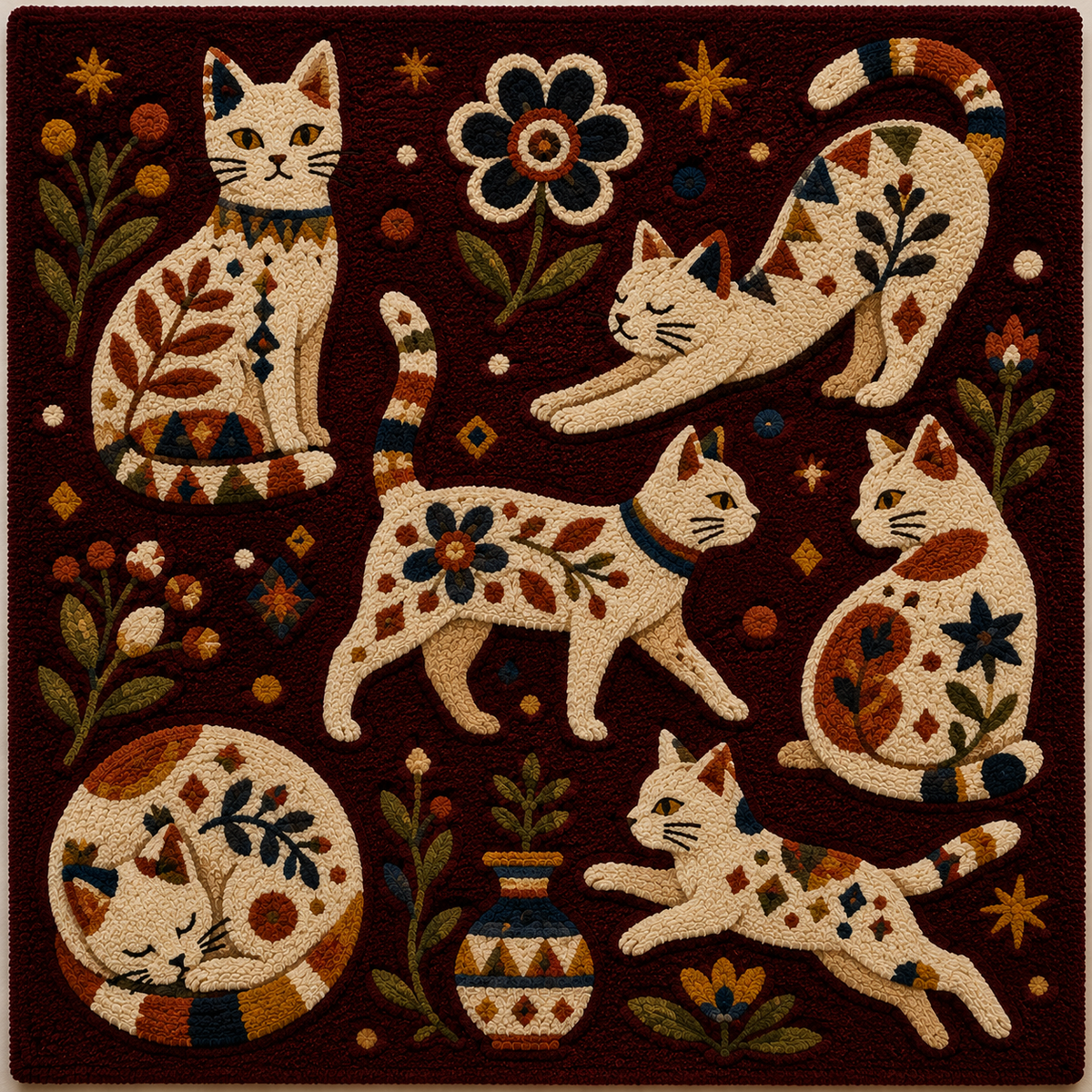 Burgundy Cat Constellation unframed artwork