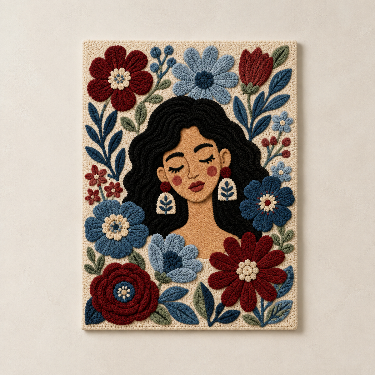 Midnight Folk Flowers unframed artwork