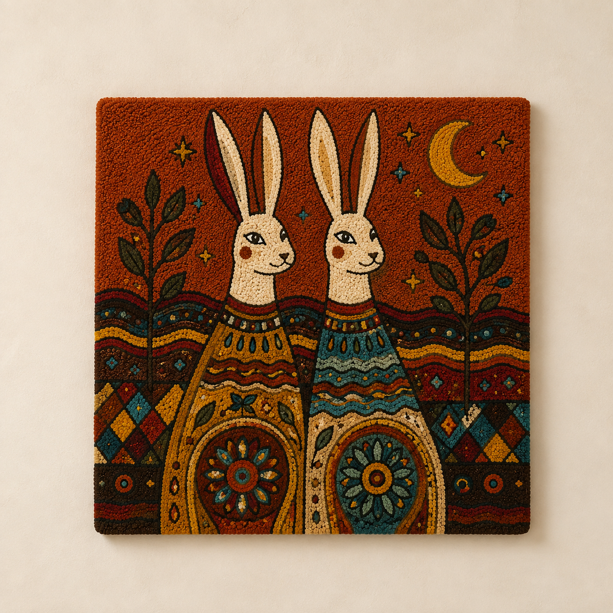 Moonlit Rabbit Kinship unframed artwork