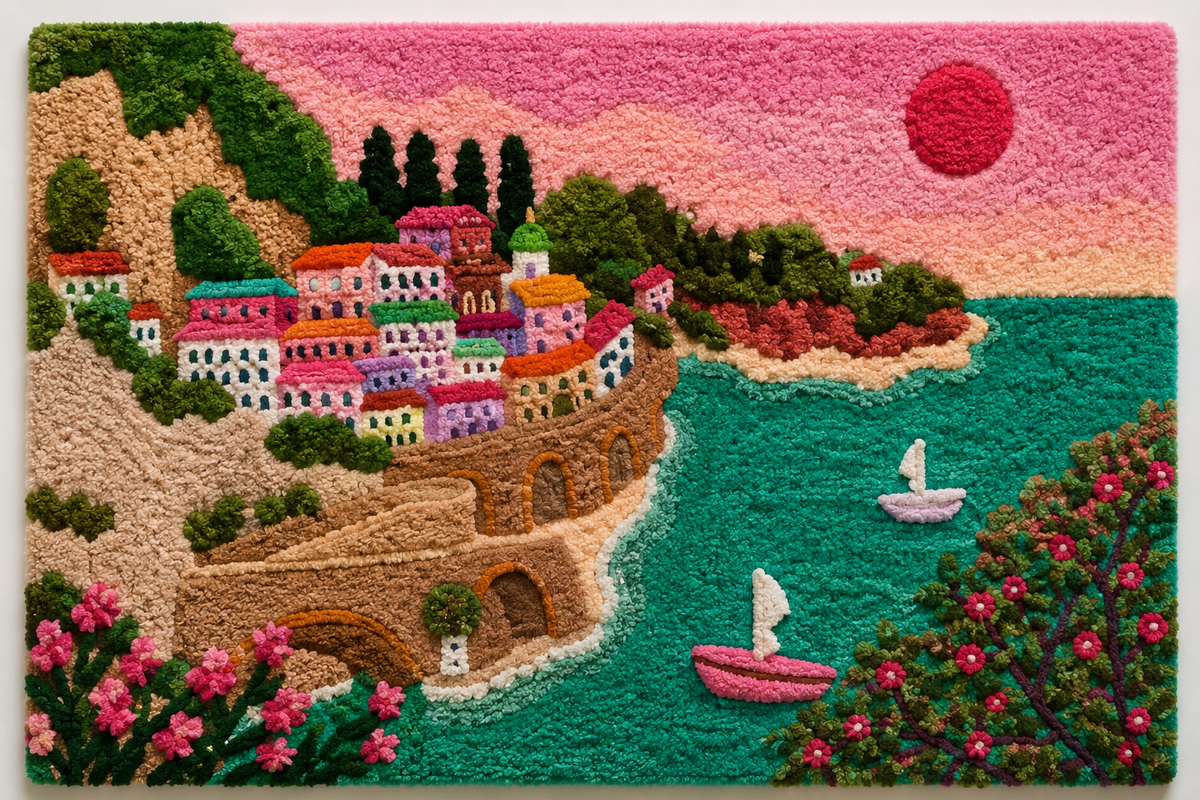 Amalfi Rose Harbour unframed artwork