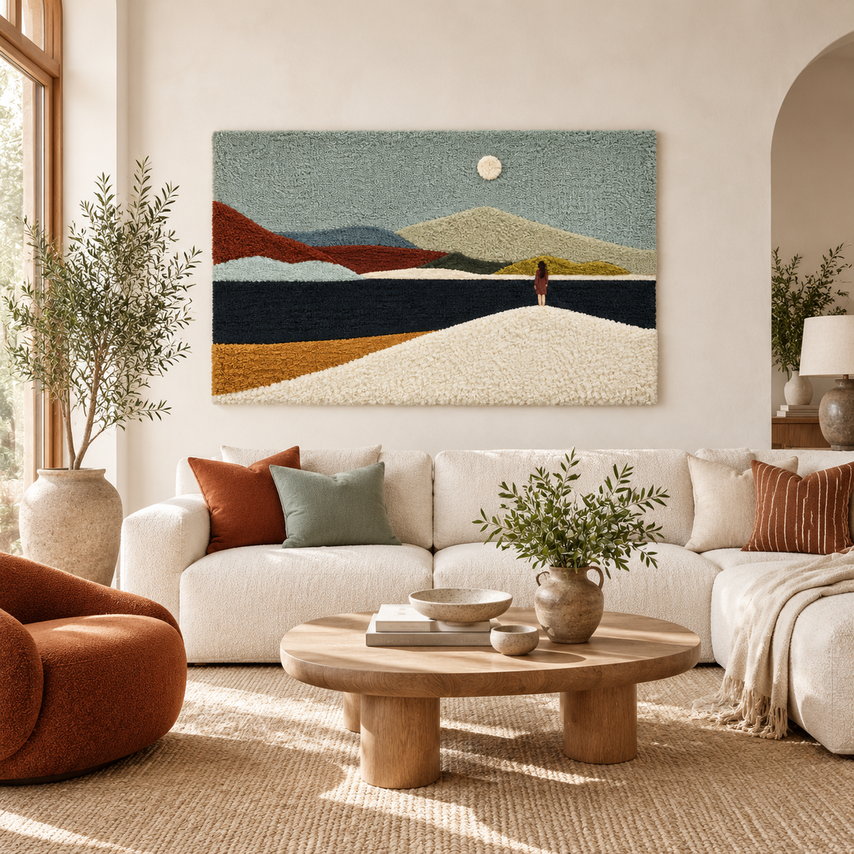 A Figure at the Quiet Shore — front-facing room scene