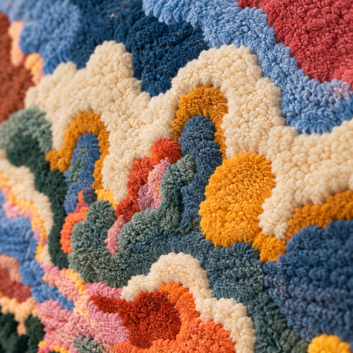 A Thousand Colours at Sunset — tufted wool texture detail