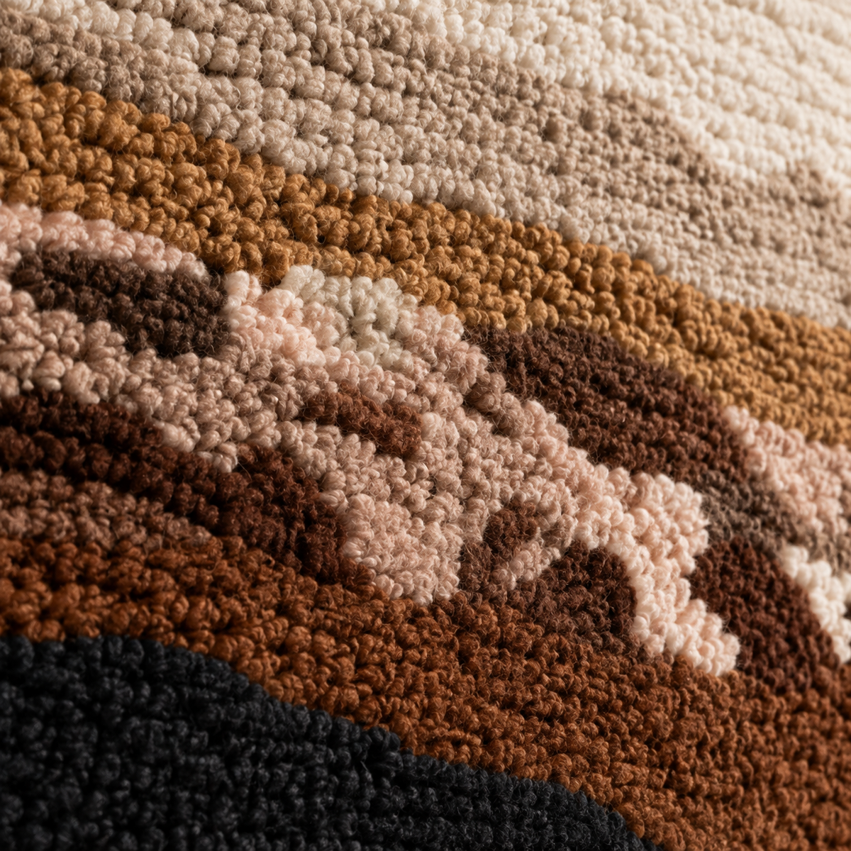 Across the Walnut Badlands — tufted wool texture detail