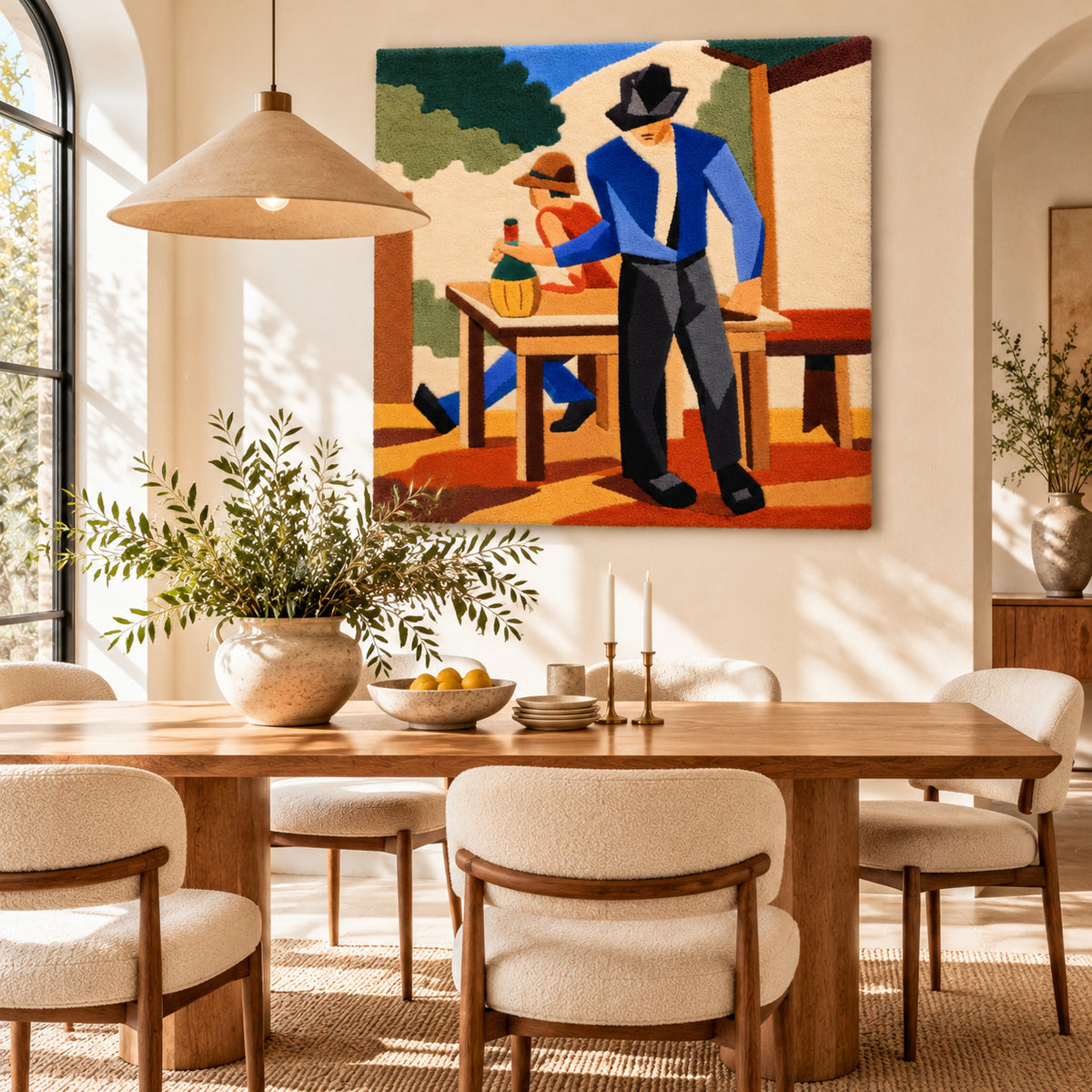 Farmers at Table after Alberto Magnelli — room setting