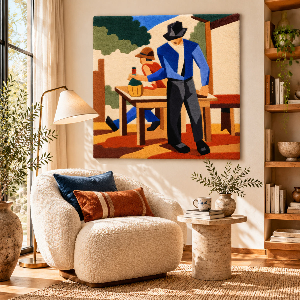Farmers at Table after Alberto Magnelli — room setting