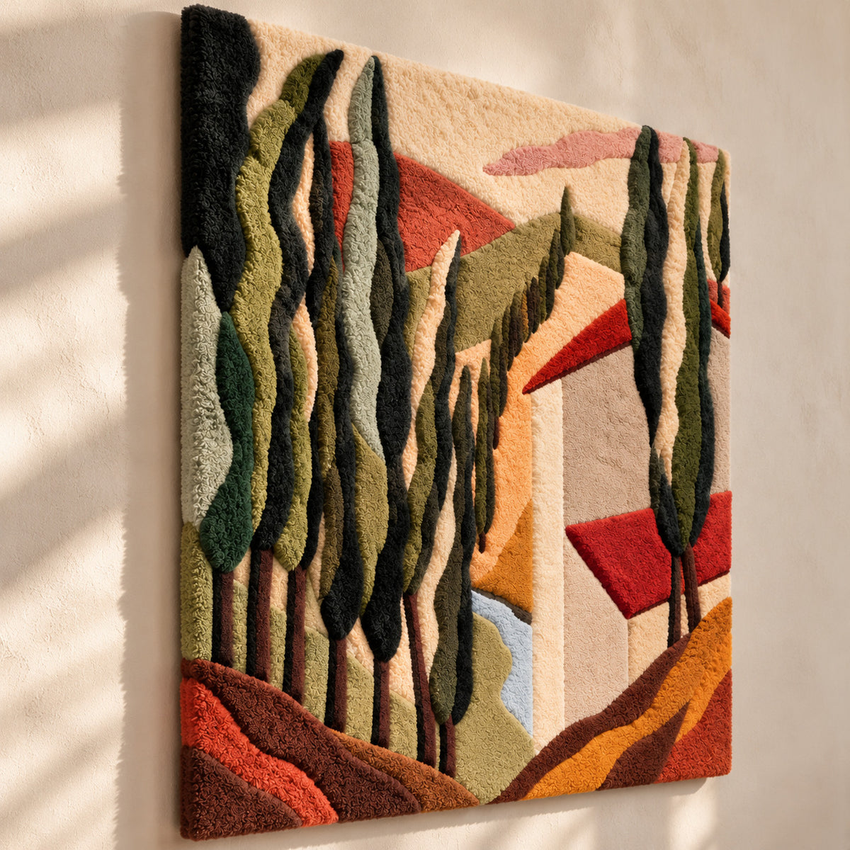 Tuscan Landscape after Alberto Magnelli — angled relief view
