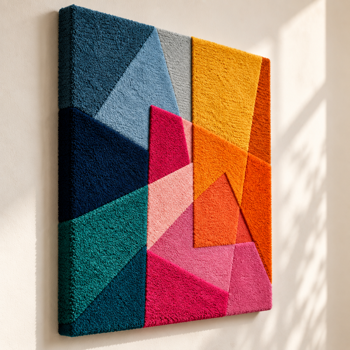 Hewn Earth Amber and Rose Prism Dance wall art featuring vibrant amber and pink hues in an abstract, swirling design.