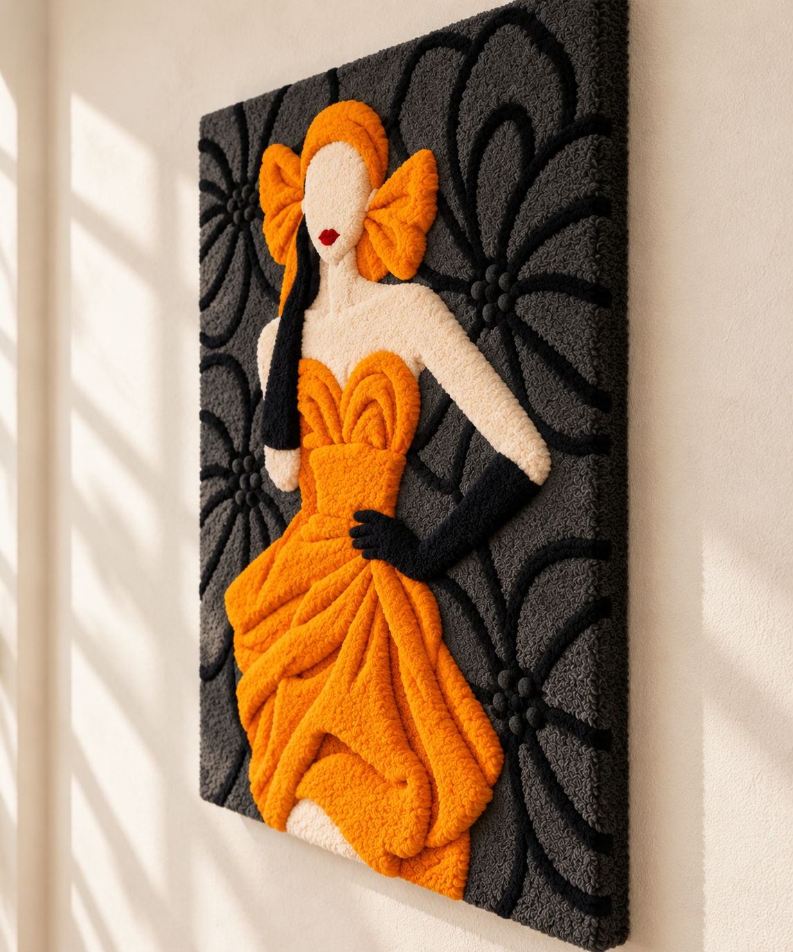 Amber Gown at Midnight — angled relief view