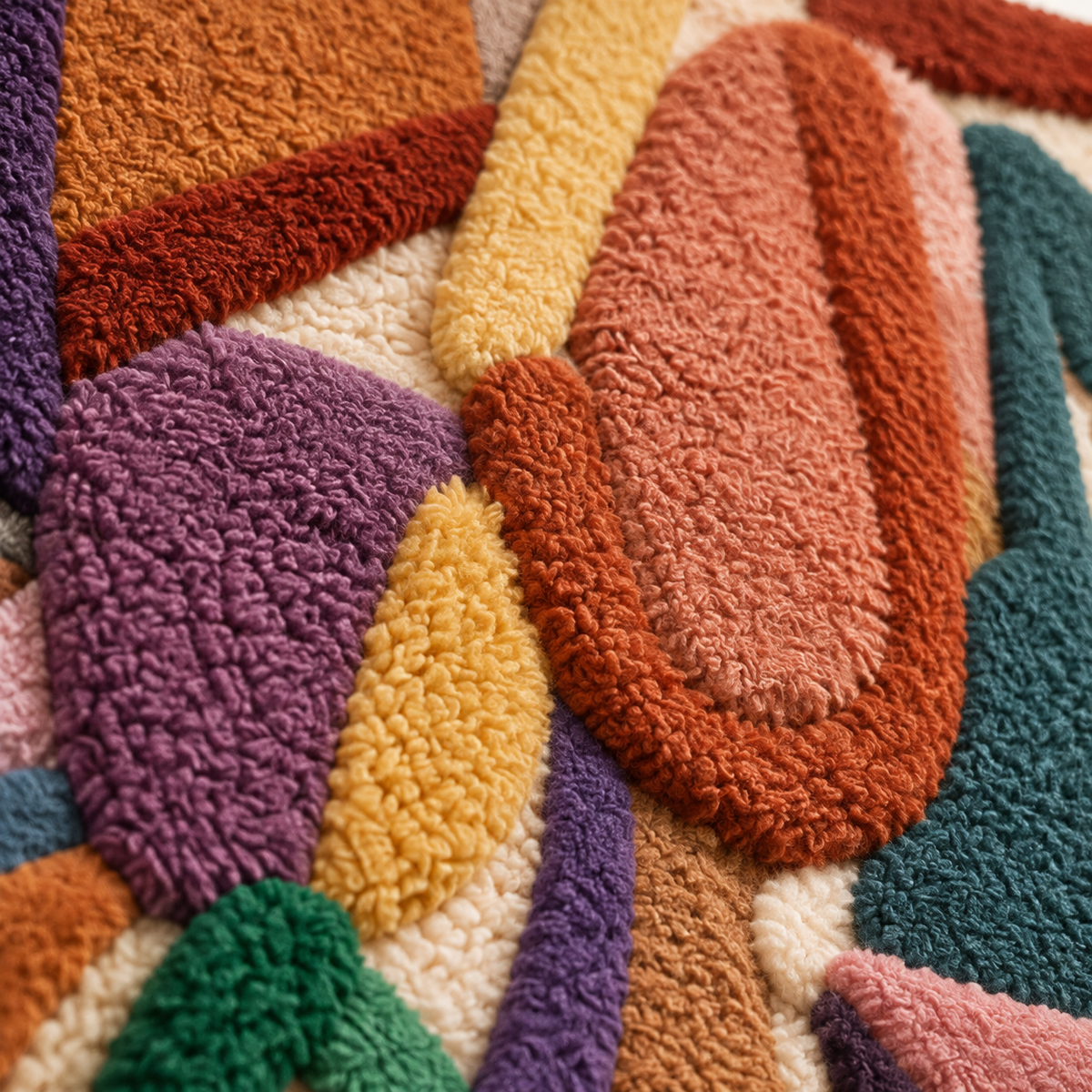 Amber Loop Composition — tufted wool texture detail