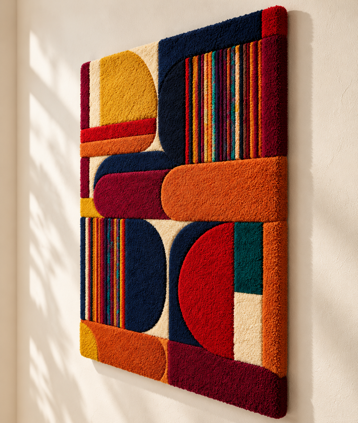 Amber Stripes and Arches — angled relief view
