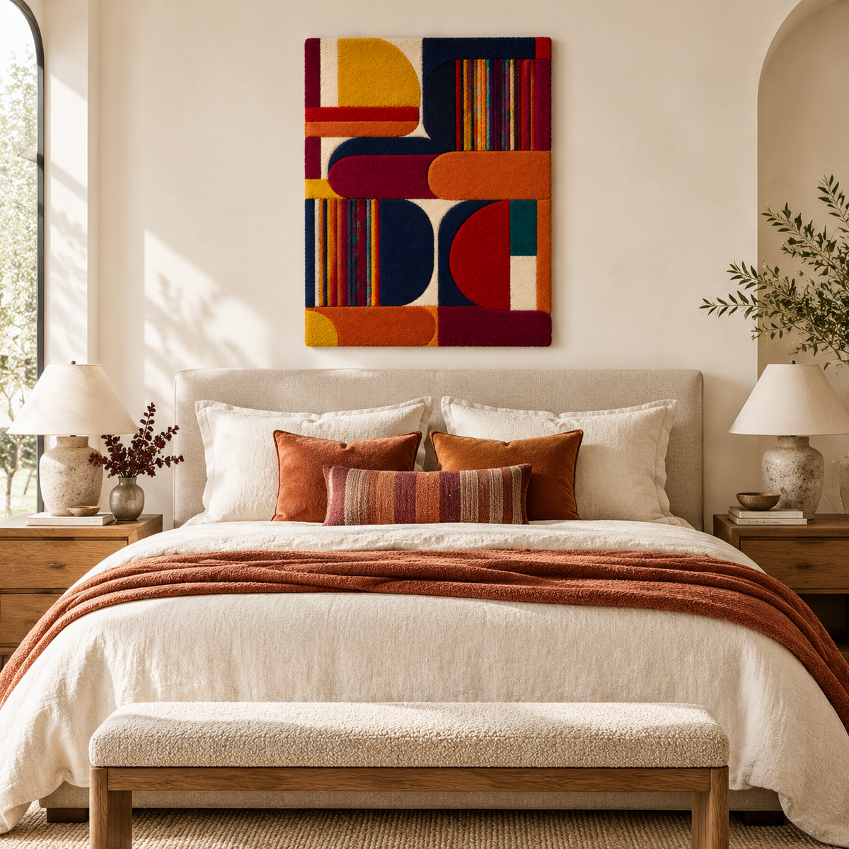 Amber Stripes and Arches — room setting 1
