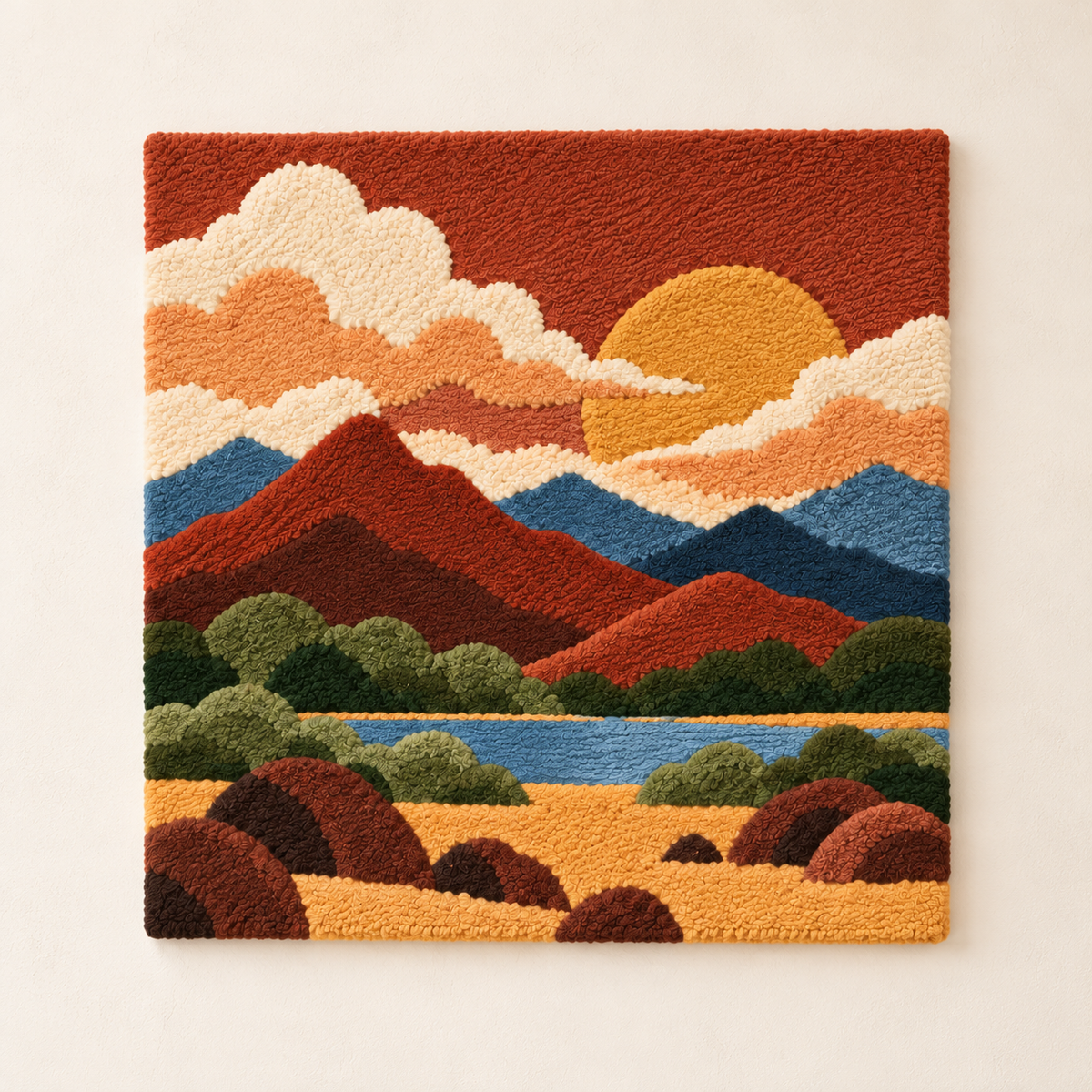 Amber Sun over Layered Peaks — front product view [product-light]