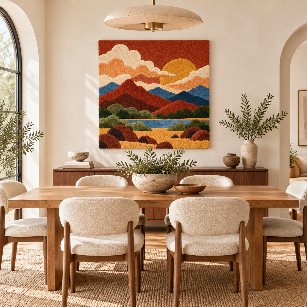 Amber Sun over Layered Peaks — room setting 3
