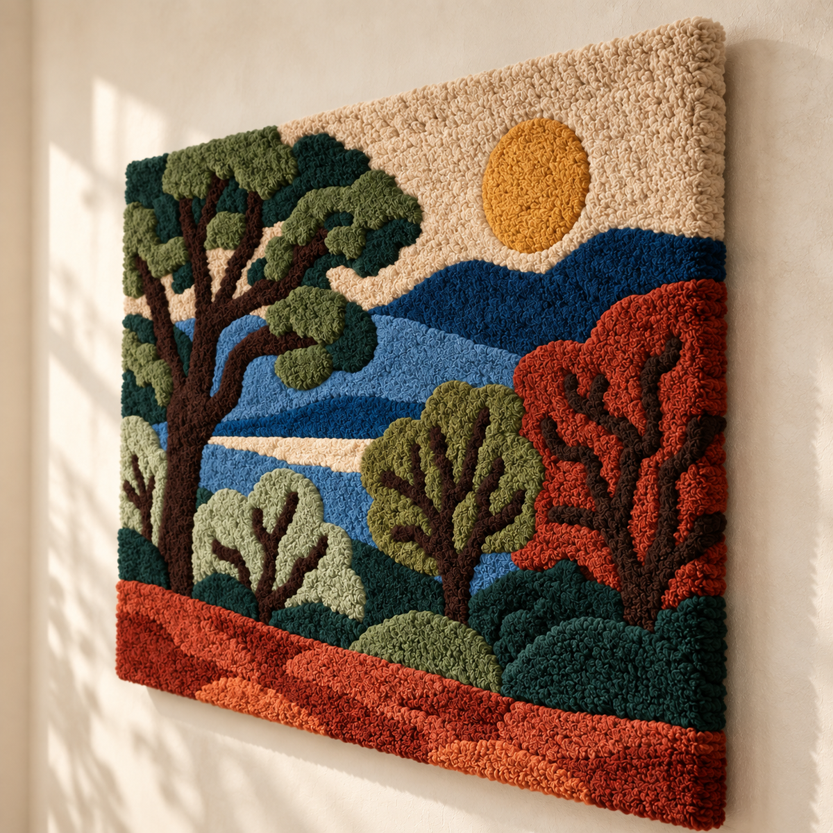 Amber Sun Over the Grove — angled relief view