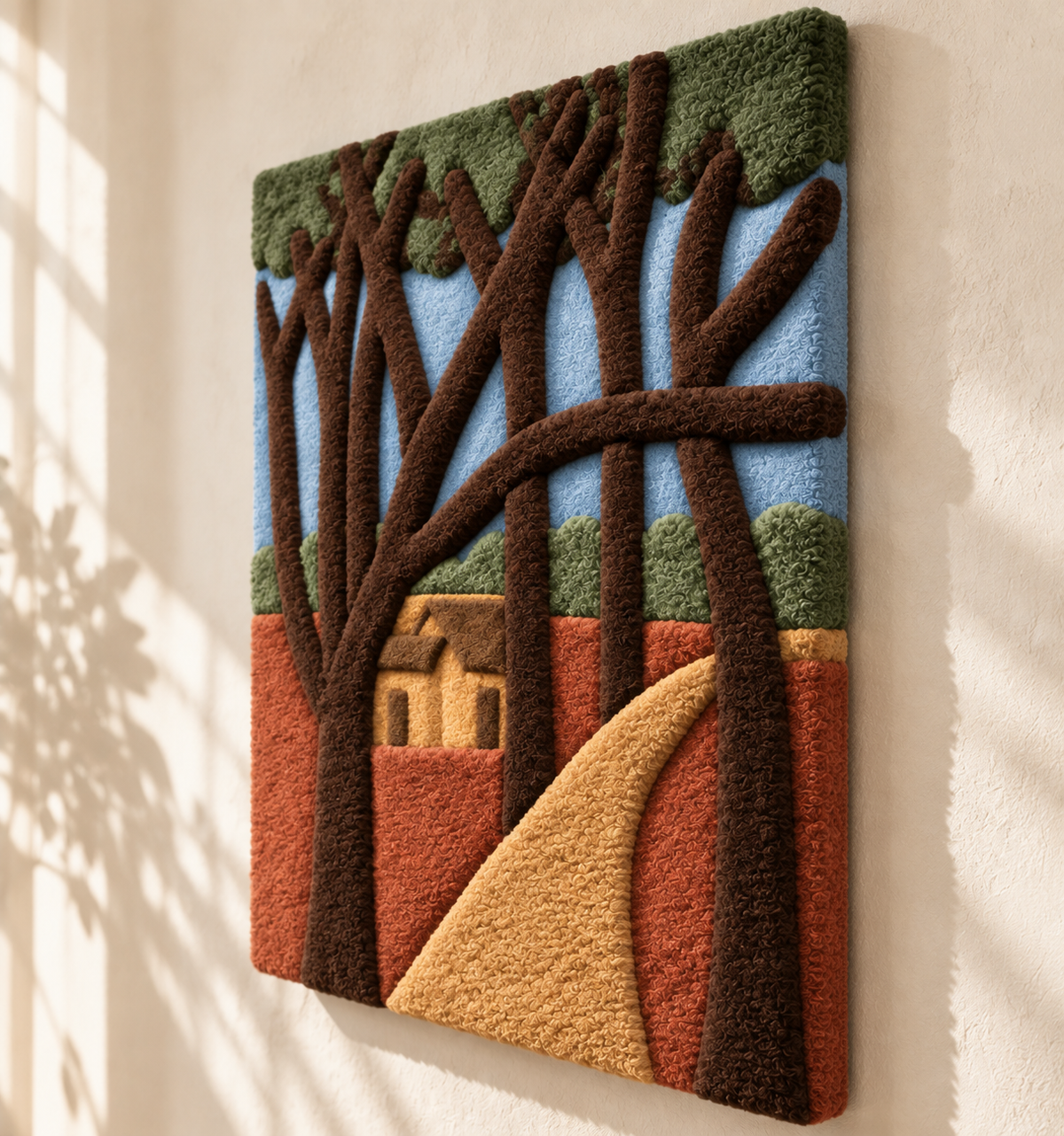 Amber Woodland Path — angled relief view