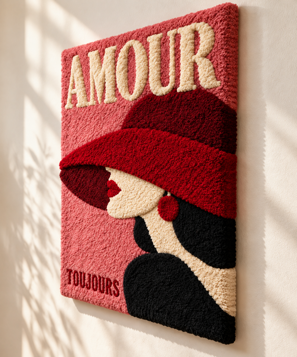 Amour in a Crimson Hat — angled relief view