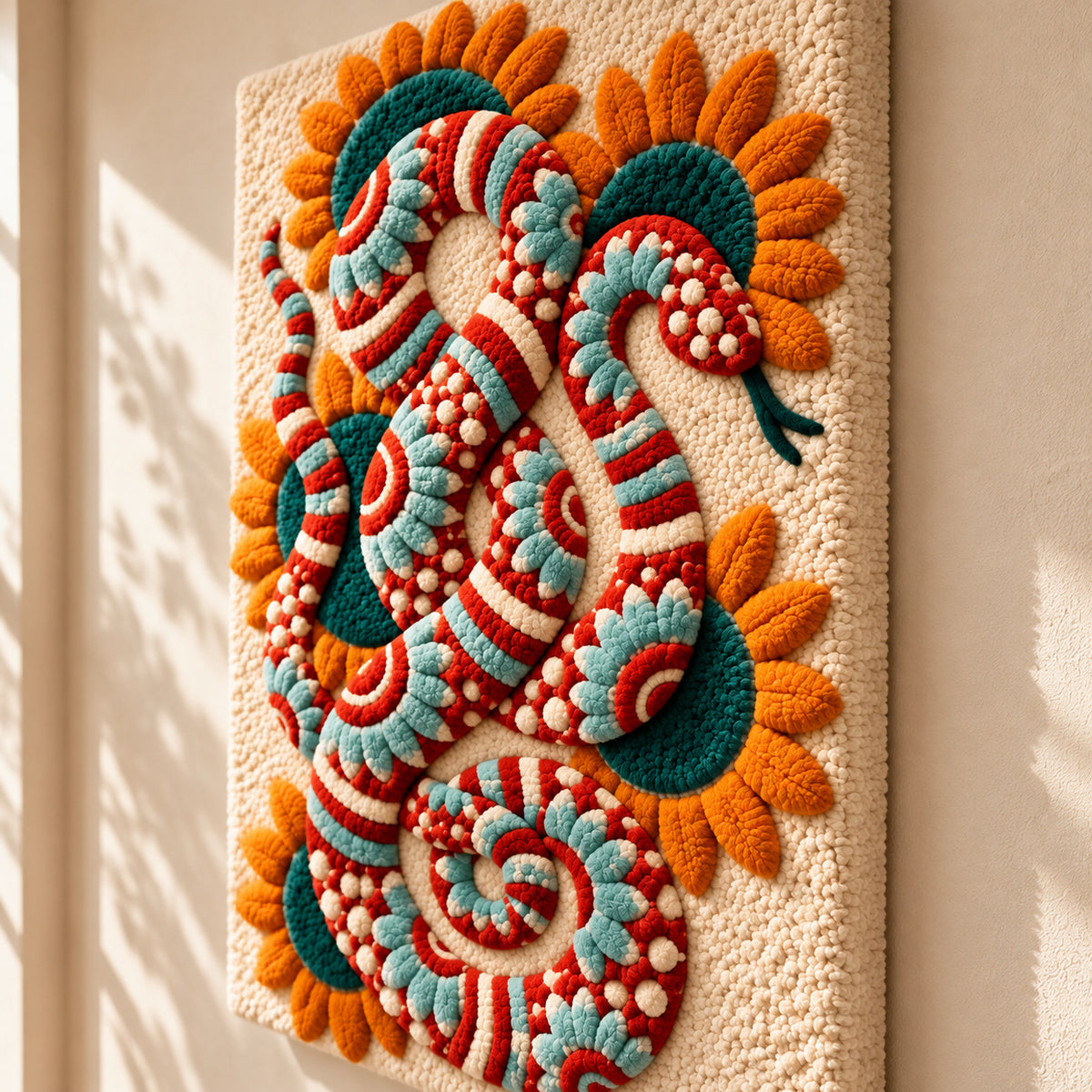 Sunflower Snake by Amy Lizzi — angled relief view