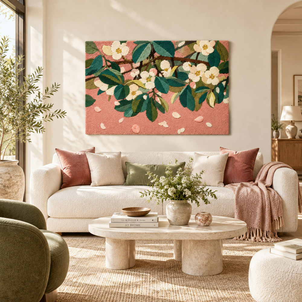 Apple Blossom Confetti — front-facing room scene