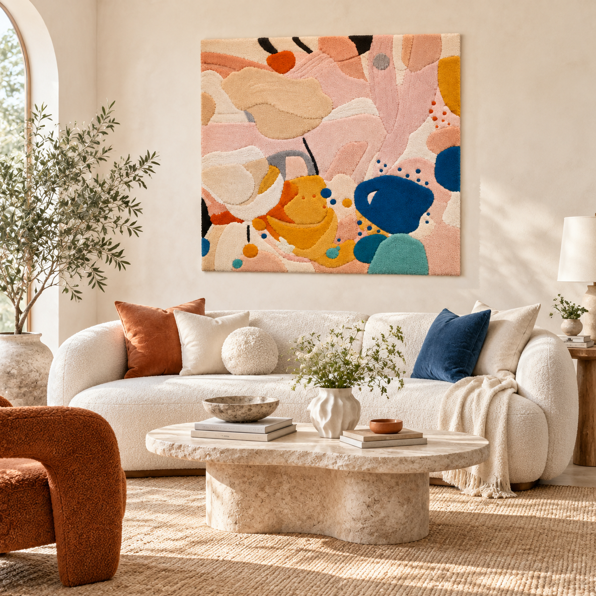 Apricot Cloud Gathering — front-facing room scene