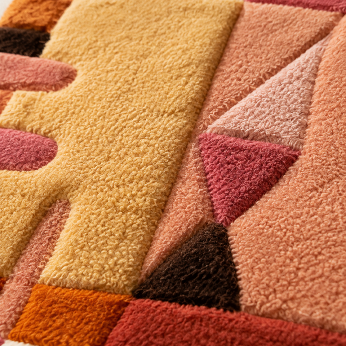 Apricot Geometry Study — tufted wool texture detail