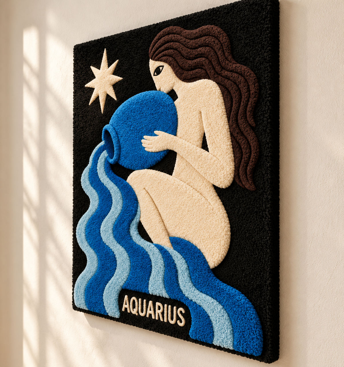 Aquarius Water Bearer — angled relief view