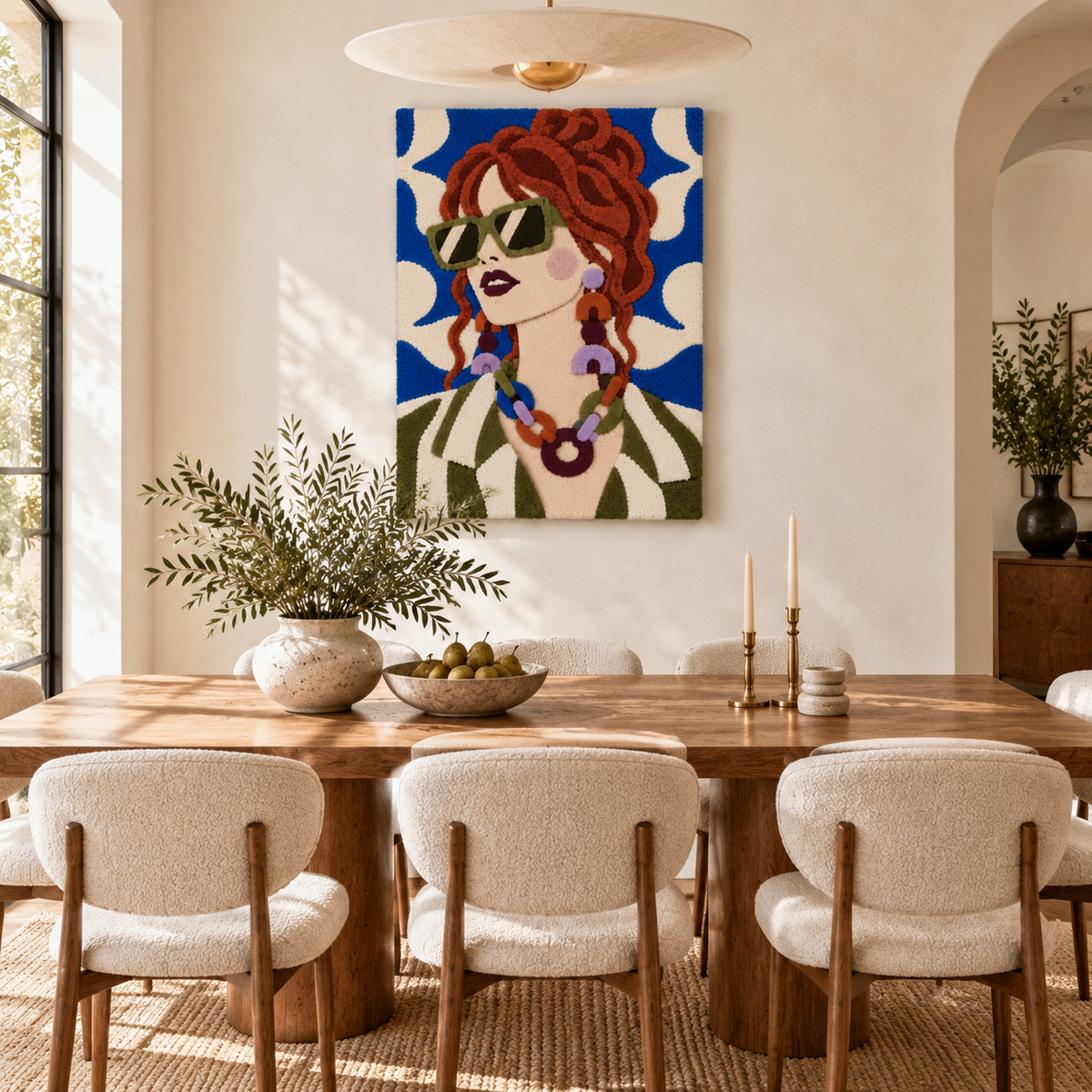 Auburn Curls and Olive Frames — room setting