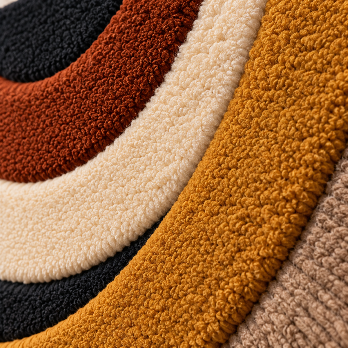 Hewn Earth Autumn Arc Cascade wall art featuring warm autumn colors and flowing design on textured canvas.