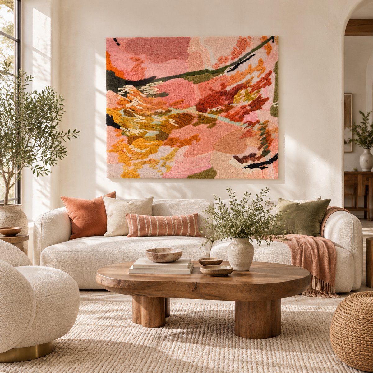 Autumn Canopy Glow — front-facing room scene
