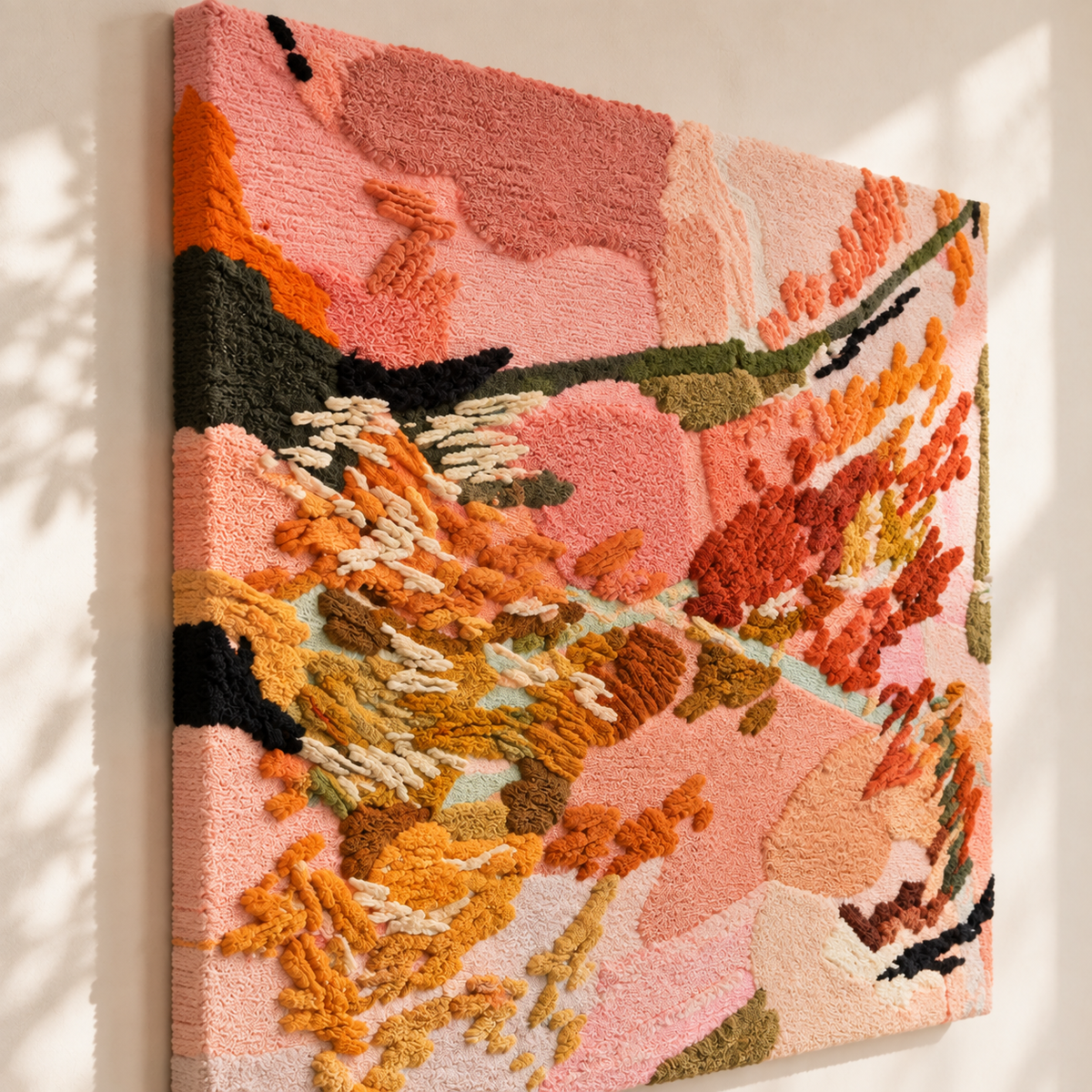 Autumn Canopy Glow — angled relief view