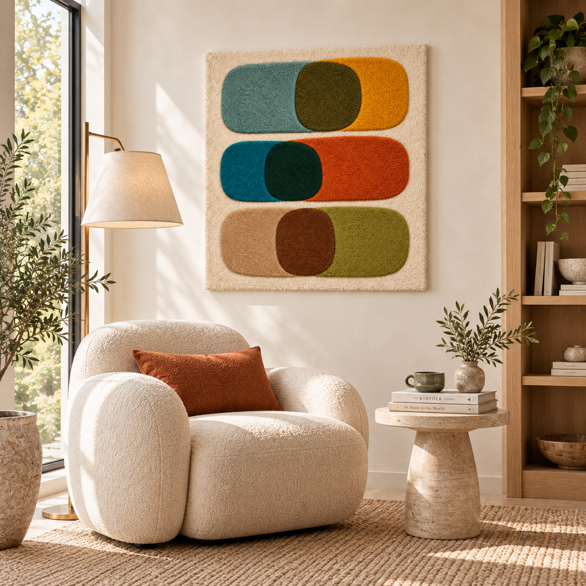Autumn Capsule Intersections wall art by Hewn Earth featuring geometric shapes and warm fall colors for modern home decor.