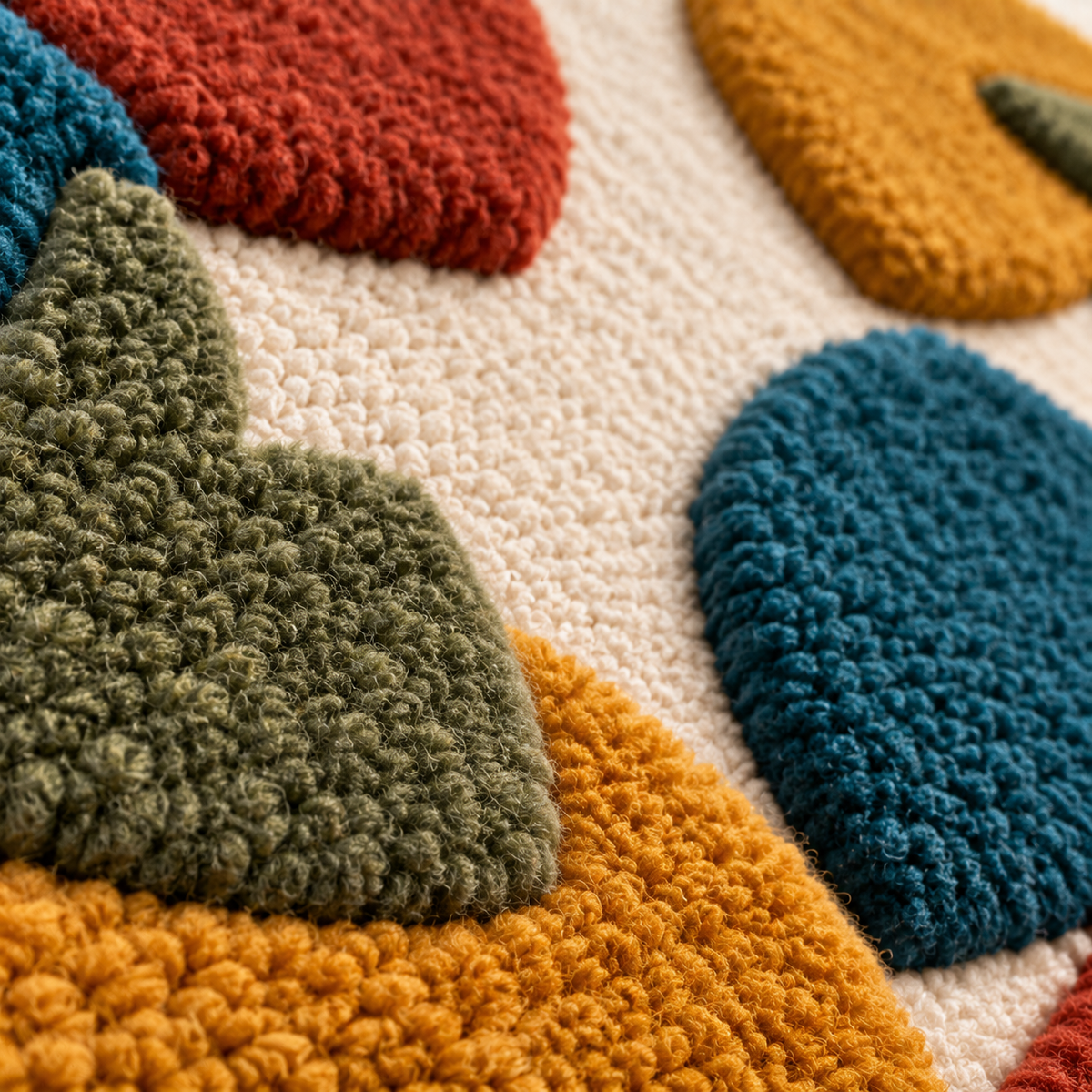 Autumn Color Gathering — tufted wool texture detail
