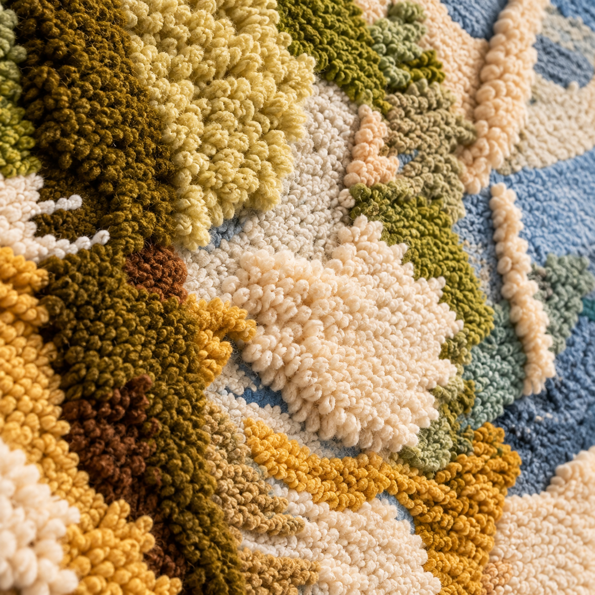 Autumn Colour Currents — tufted wool texture detail