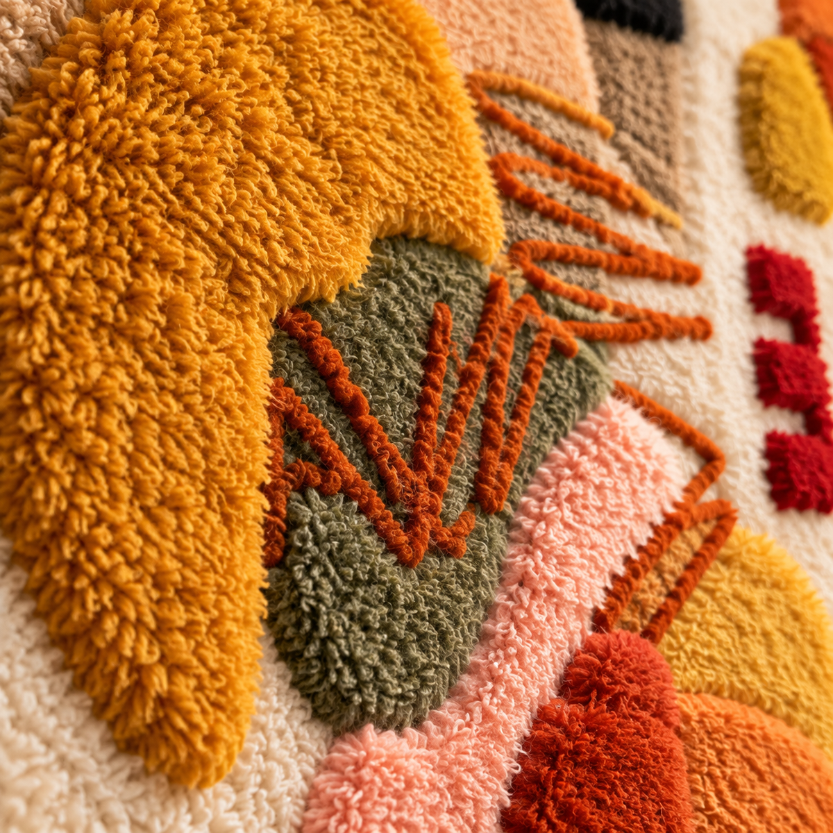 Autumn Gesture Study — tufted wool texture detail