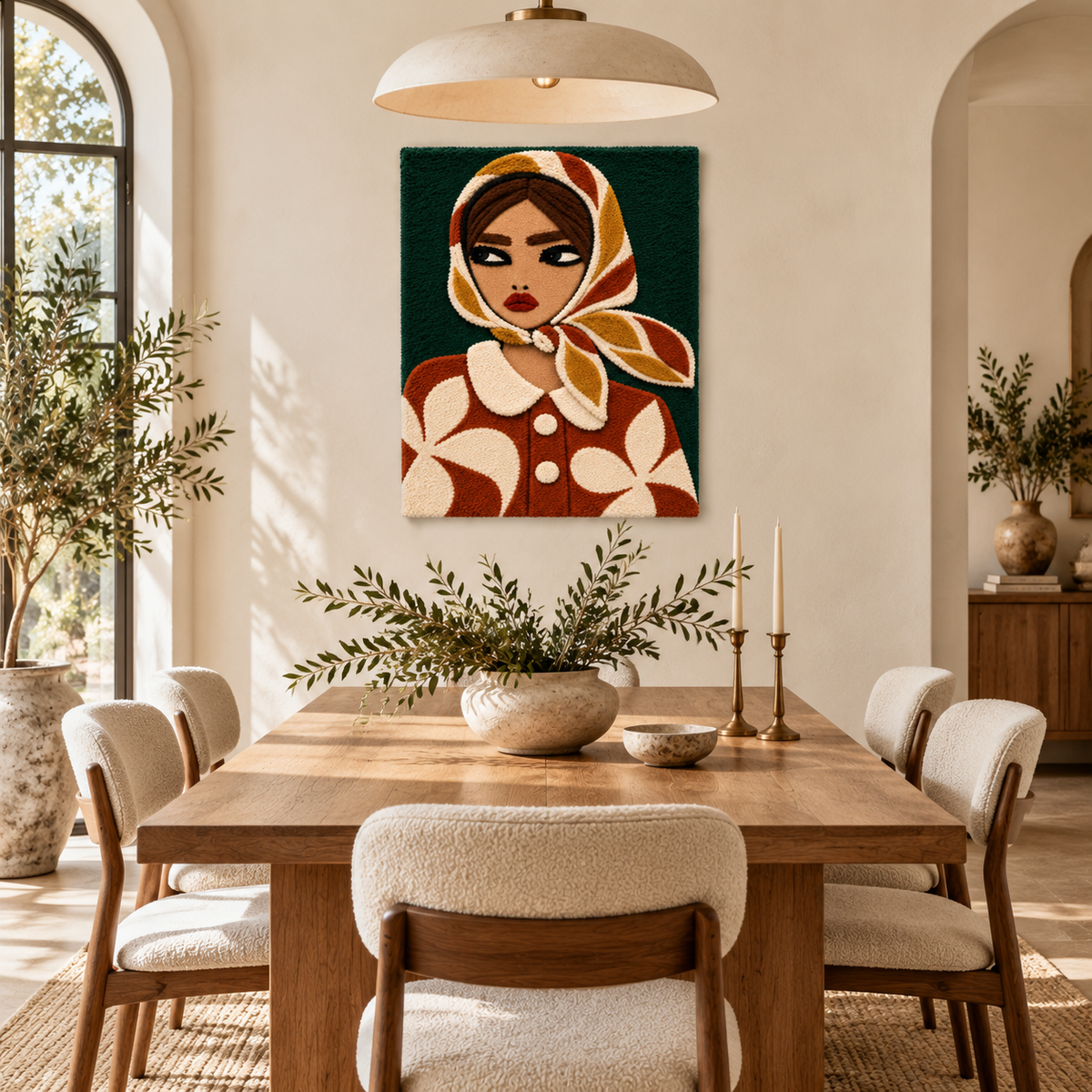 Autumn Kerchief Thoughtful Glance — room setting