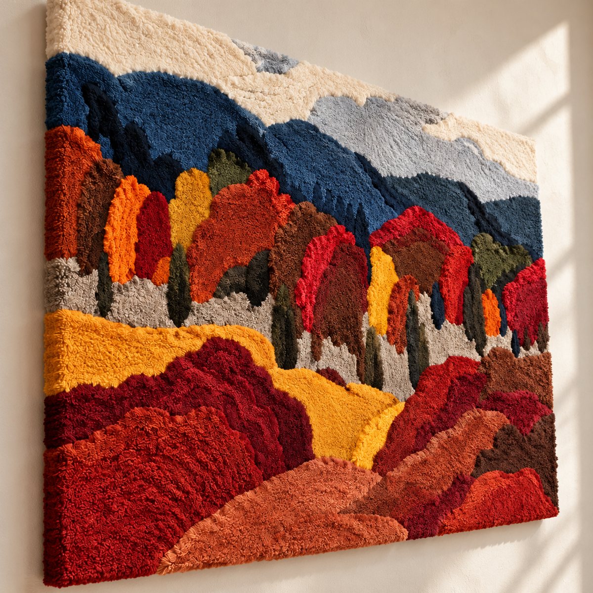 Autumn Mountain Grove by Hewn Earth Studio — angled relief view