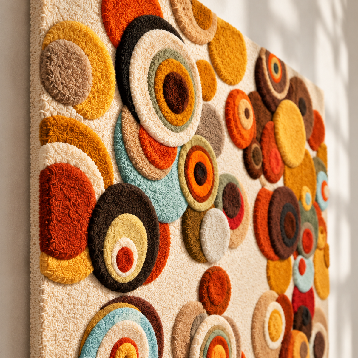 Autumn Orbit Collage by Hewn Earth Studio — angled relief view