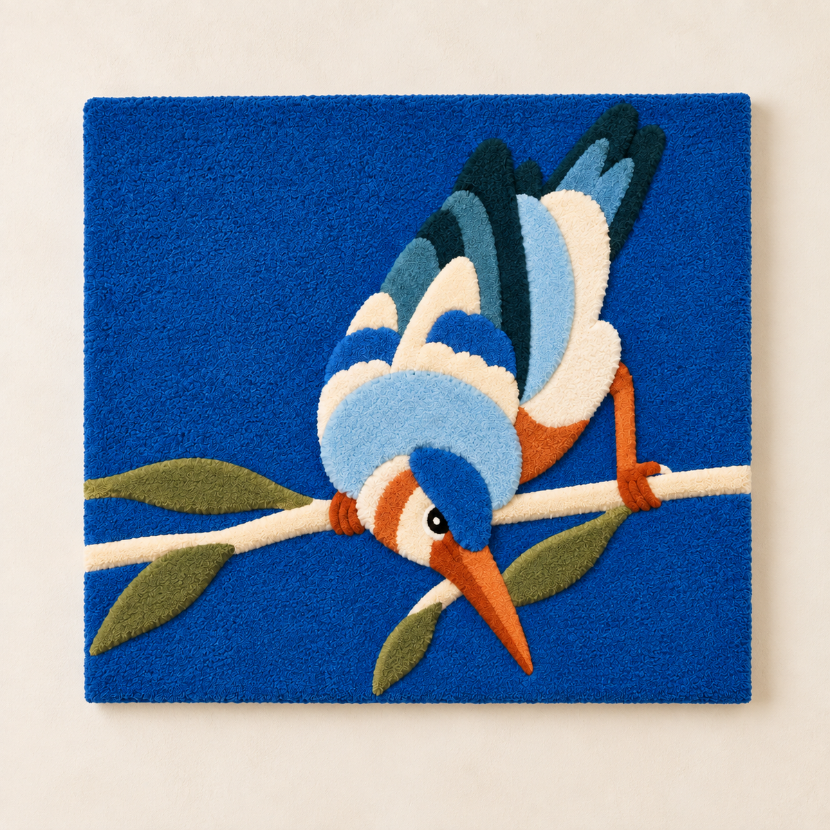 Azure Bird on a Branch — front product view [product-light]