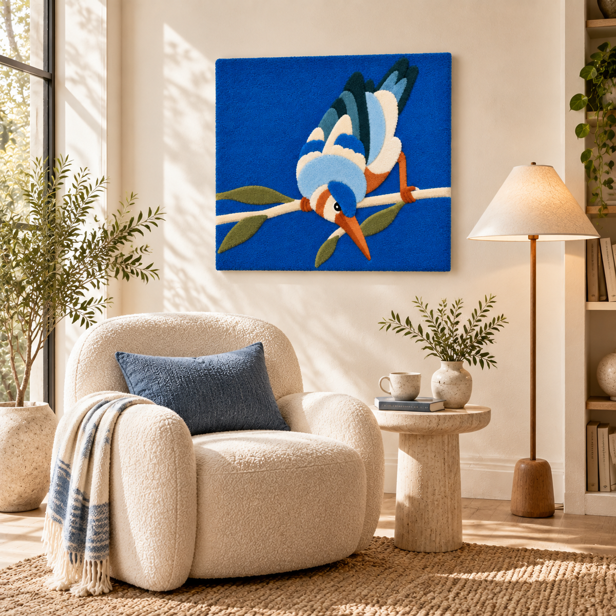 Azure Bird on a Branch — room setting 1