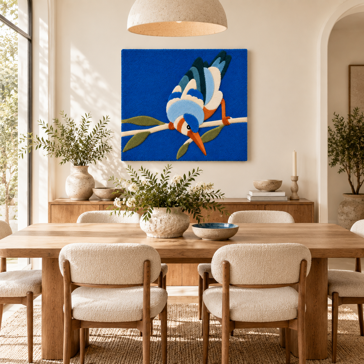 Azure Bird on a Branch — room setting 2
