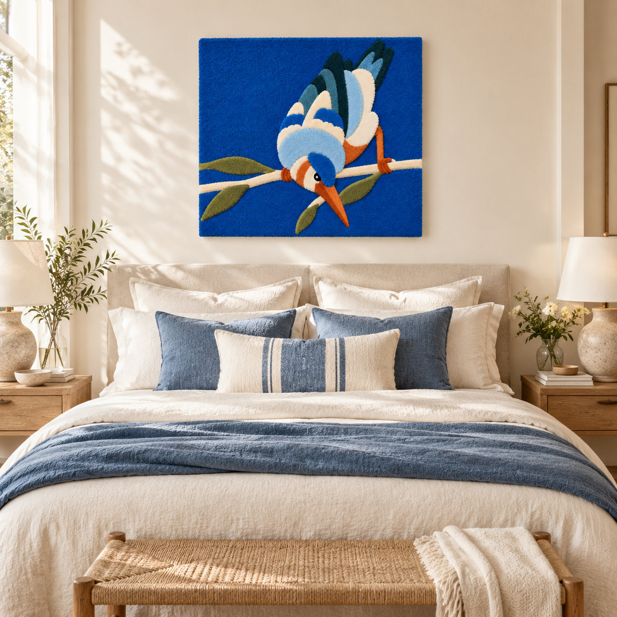 Azure Bird on a Branch — room setting 3