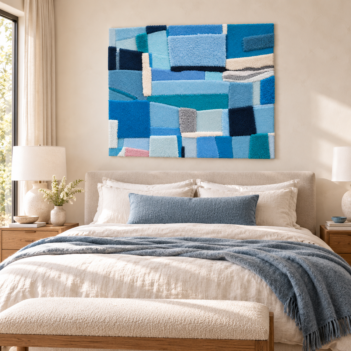 Azure Tile Assembly — room setting 1