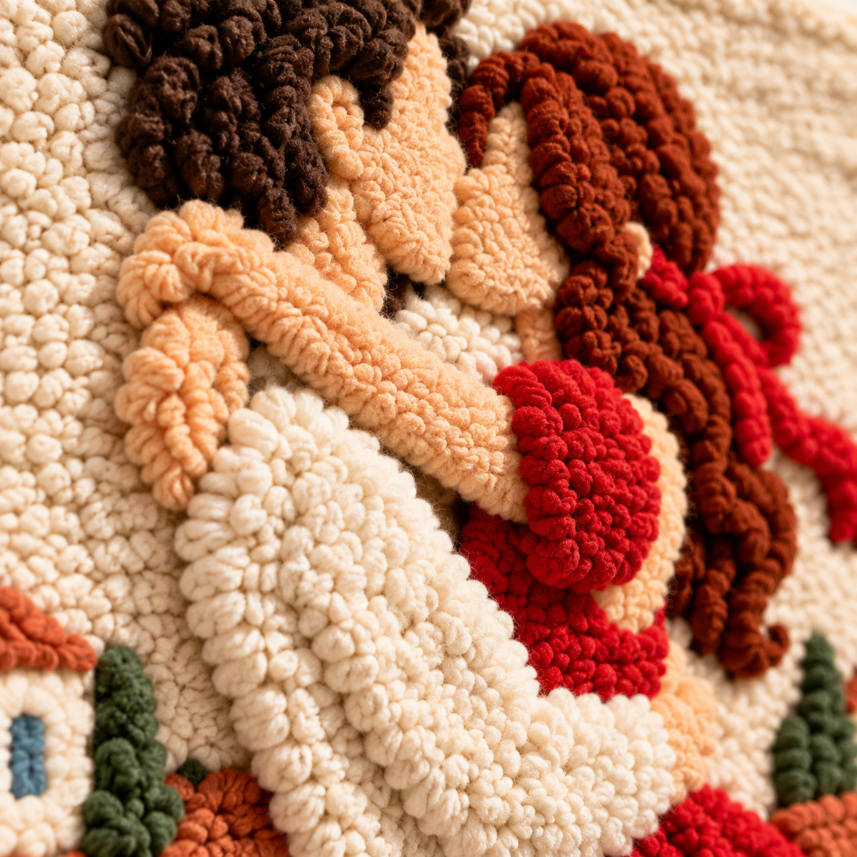 Balcony Embrace — tufted wool texture detail