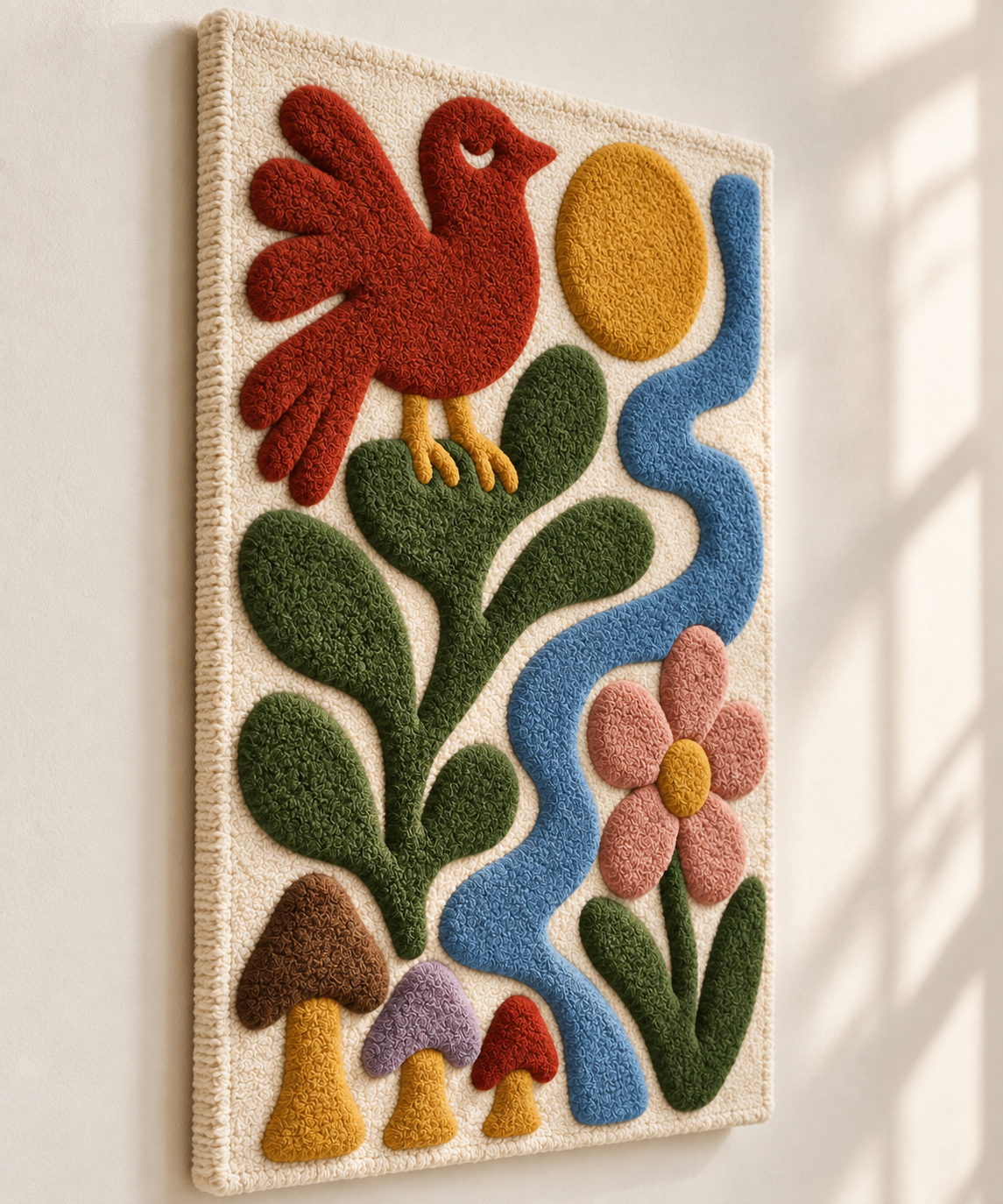 Birdsong Beside the Blue River — angled relief view
