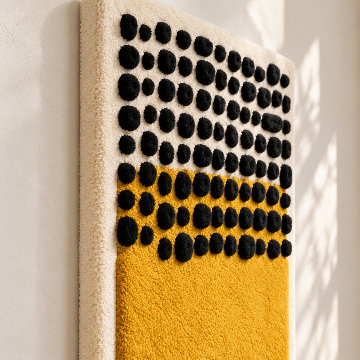 Black Pebbles over a Saffron Horizon — angled relief view