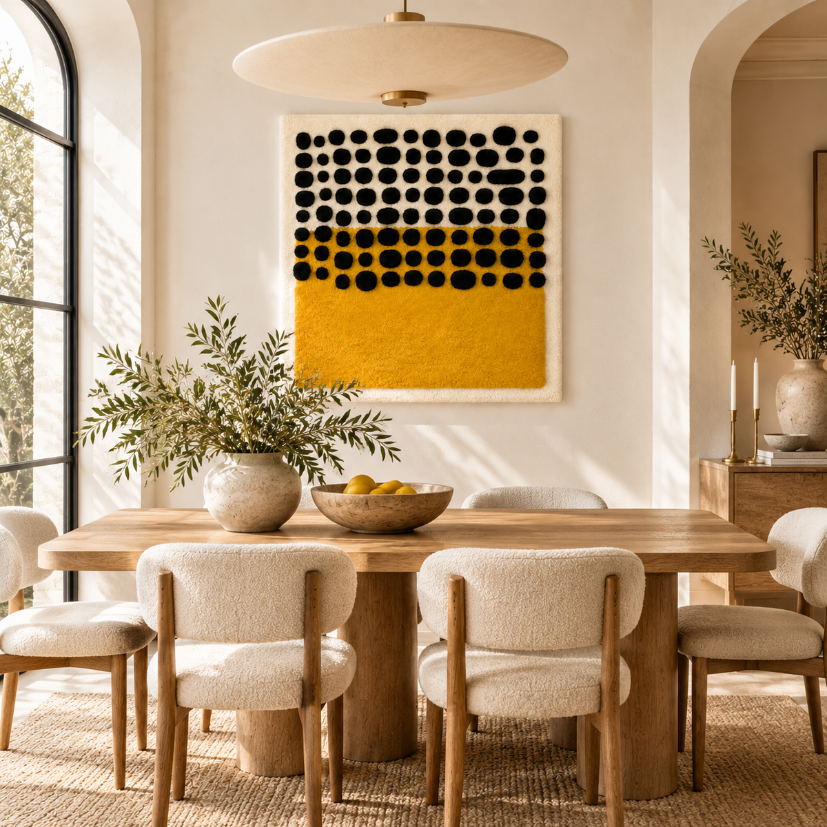 Black Pebbles over a Saffron Horizon — front-facing room scene [room-front]