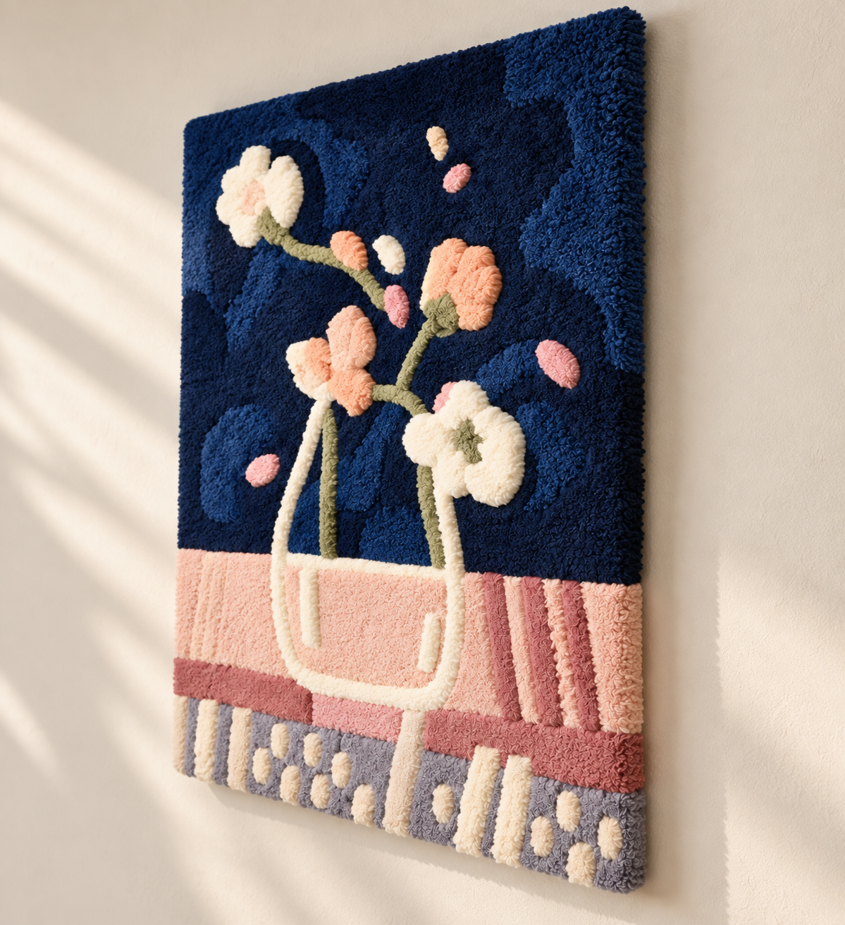 Blossoms on the Midnight Table — angled relief view