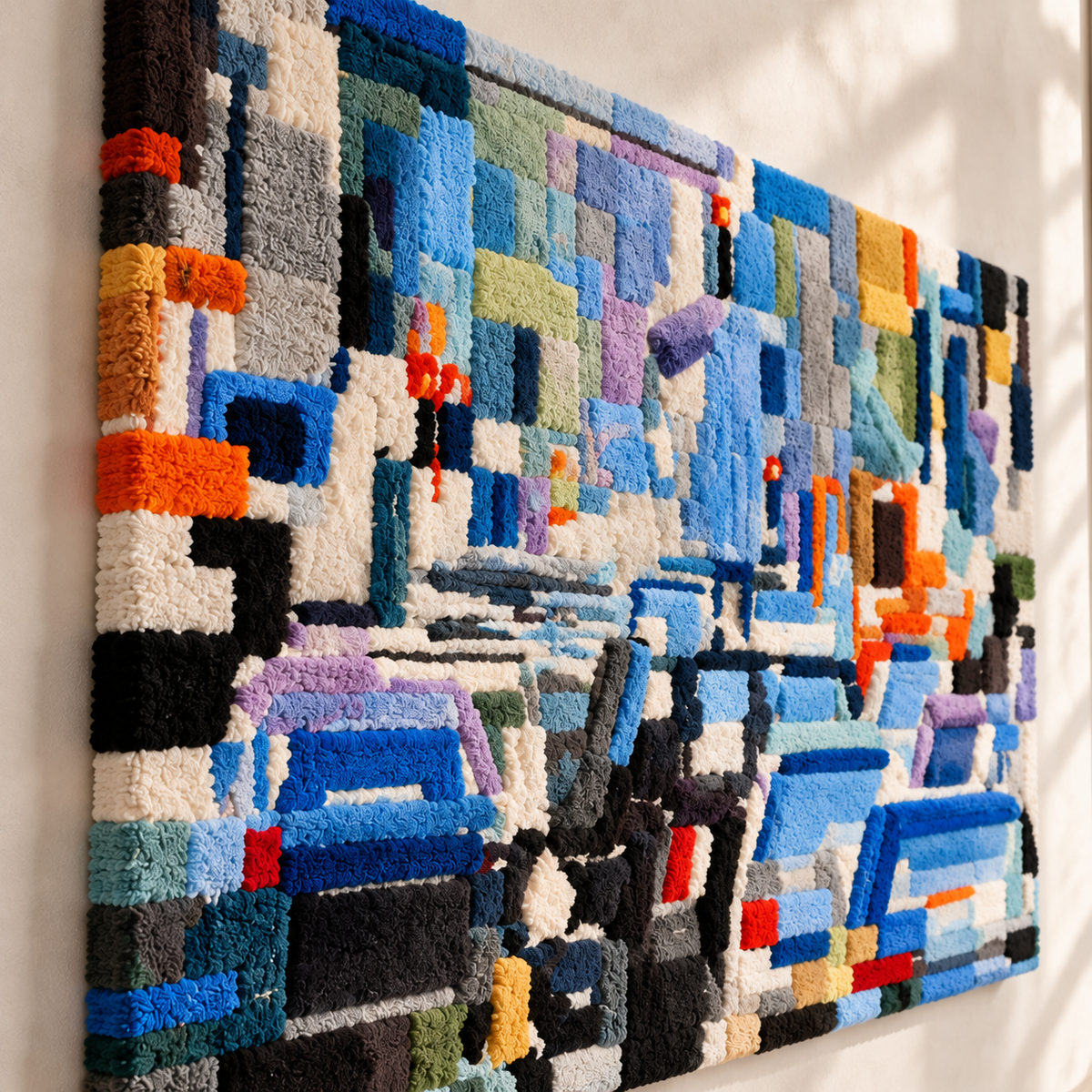 Blue City Traffic by Hewn Earth Studio — angled relief view